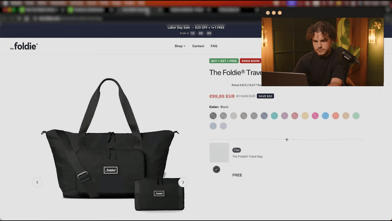 TrendTrack landing page analysis showing the destination URL and associated store details